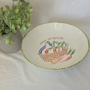 Richard Ginori Cream Bowl with Vegetable Basket Design